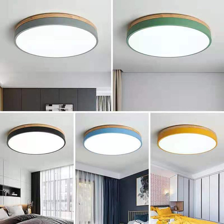 Chic Wood Flush-Mount Ceiling Light