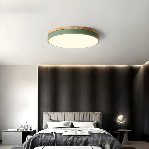 Chic Wood Flush-Mount Ceiling Light