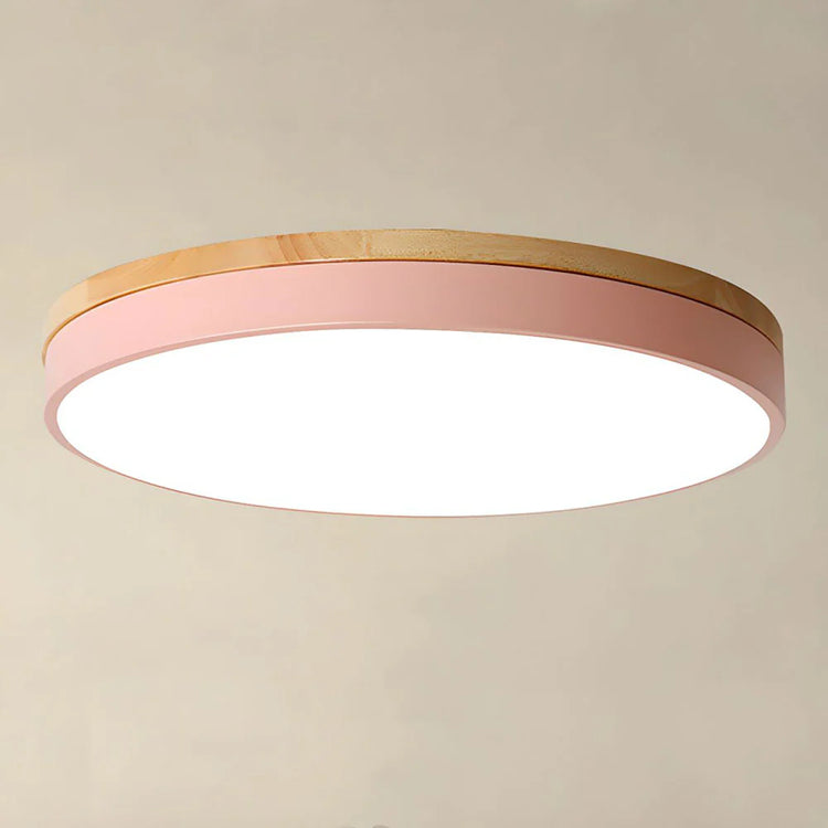Chic Wood Flush-Mount Ceiling Light