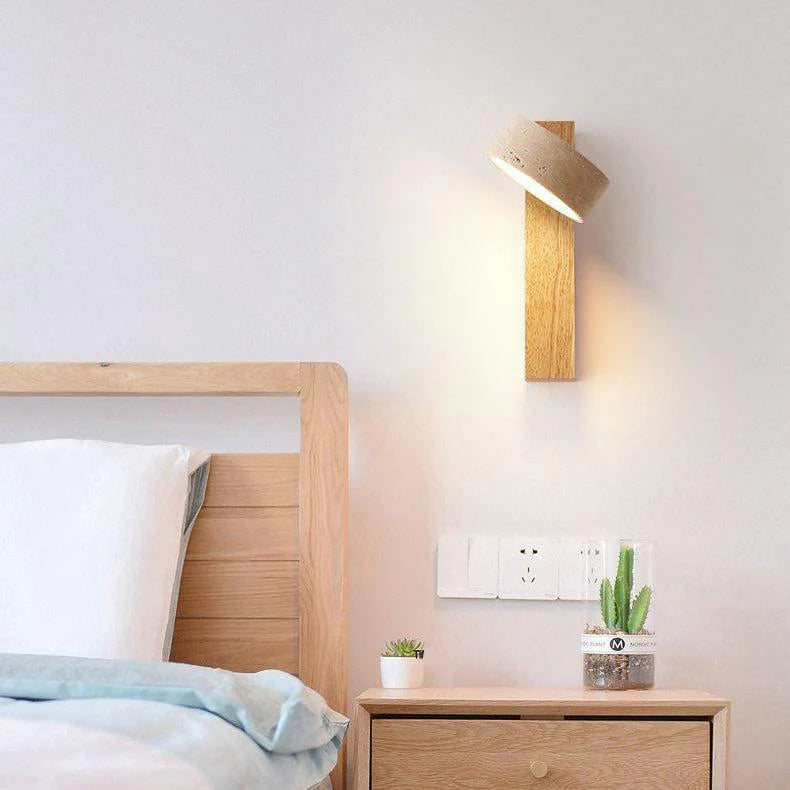 Off-White Travertine Wall Lamp