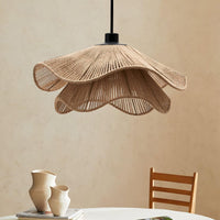 Glarefusion Vintage Straw Hat Petal Chandelier