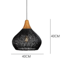 Glarefusion Vintage Rattan Woven Chandelier