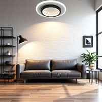 Moderne rund ring metal akrylloftlys