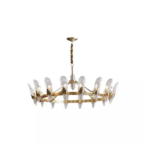 Lampadario da soffitto di lusso in ottone e cristallo