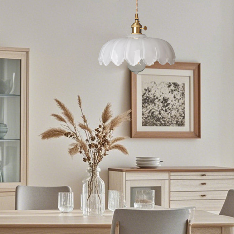 Glarefusion Chic Lampe à Suspension Fleur en Verre