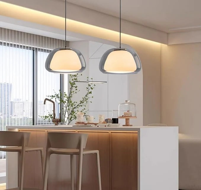 Moderne Milchglasanhängerlampe
