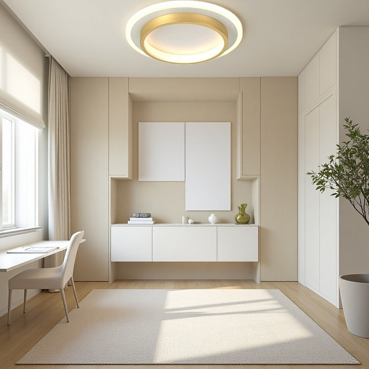 Moderne rund ring metal akryl loftslampe