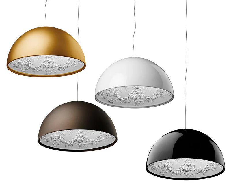 Glarefusion Lampada a sospensione moderna e creativa in vetro semicircolare