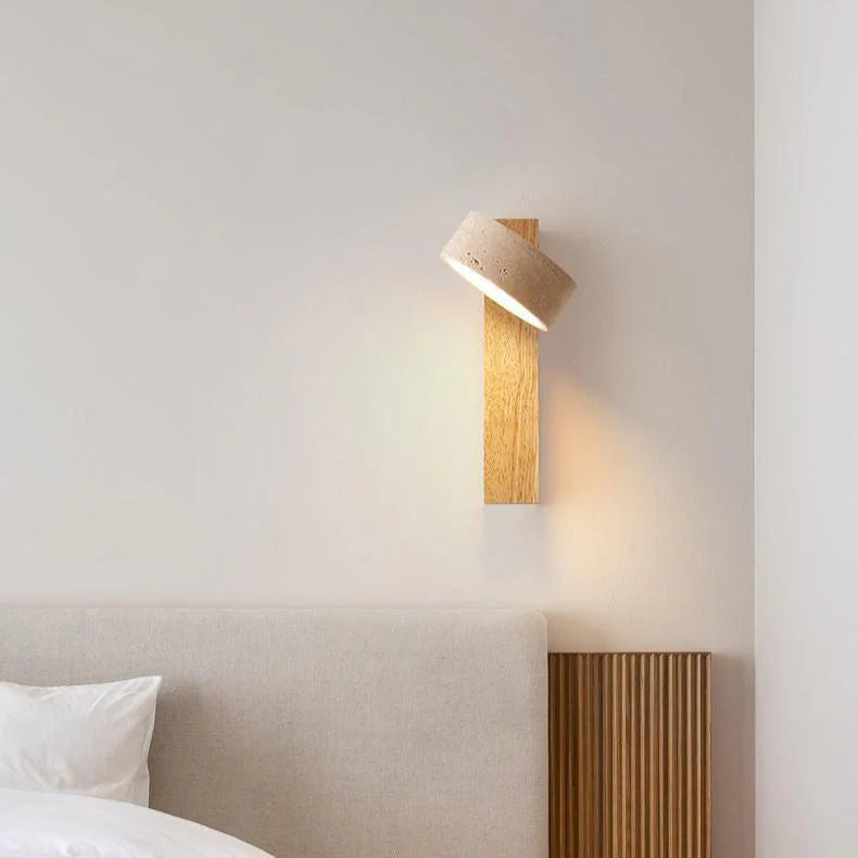 Off-White Travertine Wall Lamp