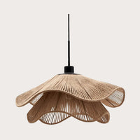 Glarefusion Vintage Straw Hat Petal Chandelier