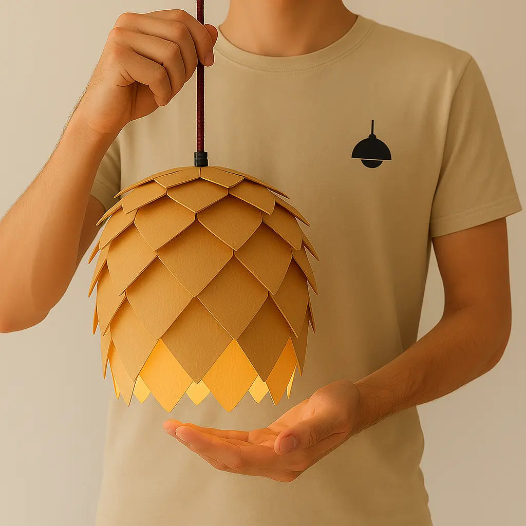 Lampada a sospensione in legno chic moderno