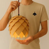 Lampada a sospensione in legno chic moderno