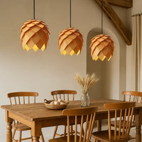 Lampada a sospensione in legno chic moderno