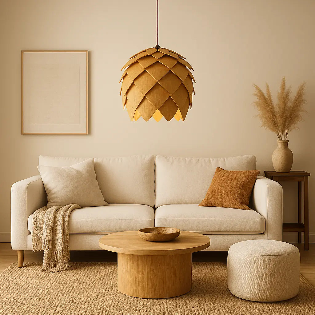 Lampe à suspension en bois chic et moderne
