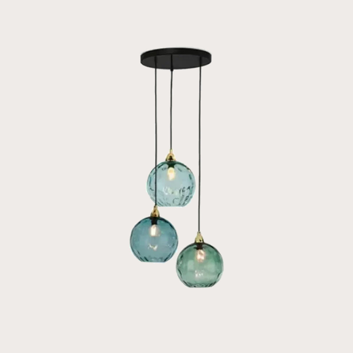 Glarefusion Modern Simple Colored Water Pattern Glass Ball Pendant Light