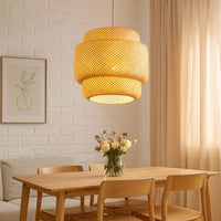 Modern Bamboo Rattan Woven Pendant Lamp