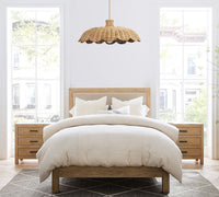 Retro Wave Rattan Pendant Light