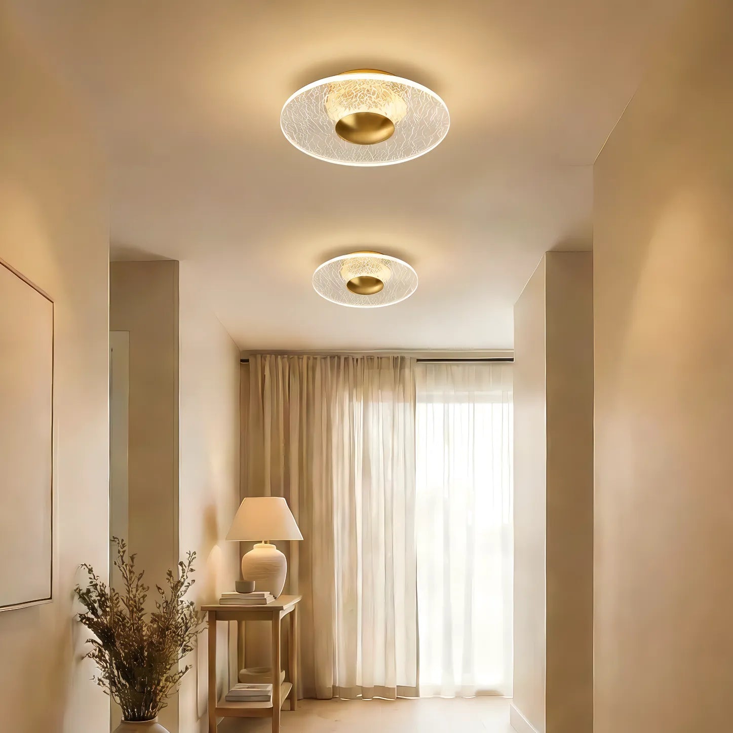 Glarefusion moderne geometrisk kornloftslampe