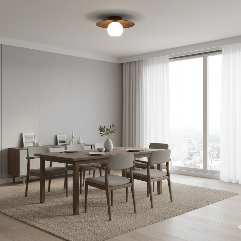 Modern Round Wooden Ceiling Light