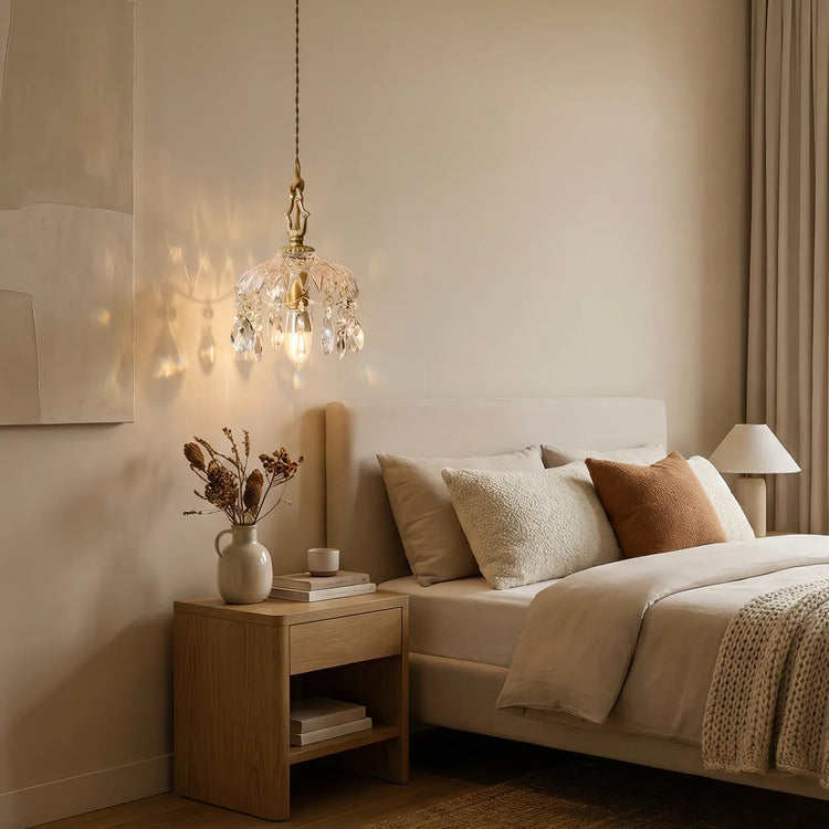 Vintage kobberkrystal pendel