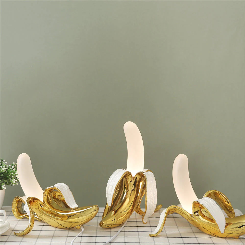Kreativ bananbordlampe