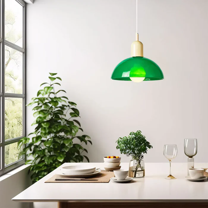 Lampada a sospensione a forma di ciotola colorata