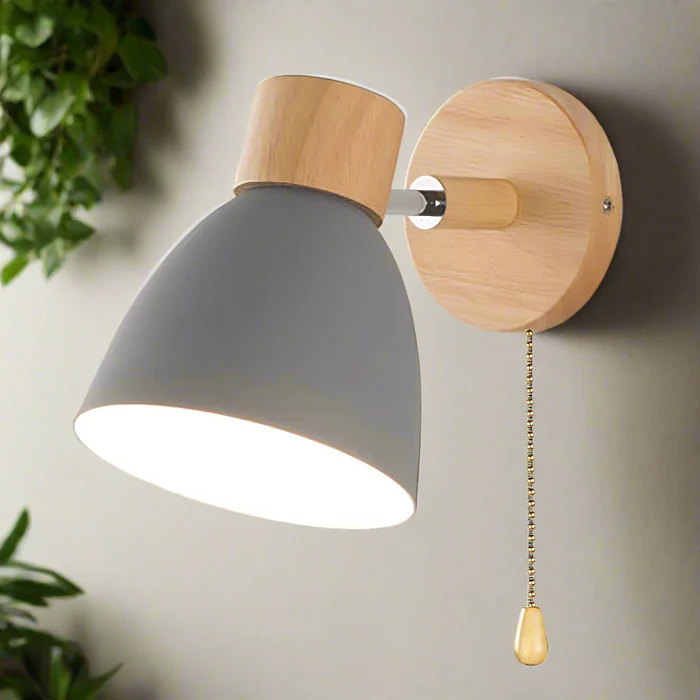 Nordic Modern Hanging Wooden Wall Lamp