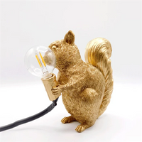 Cute Squirrel Resin Table Lamp