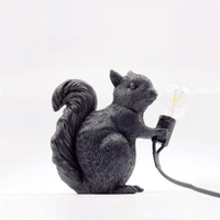 Cute Squirrel Resin Table Lamp