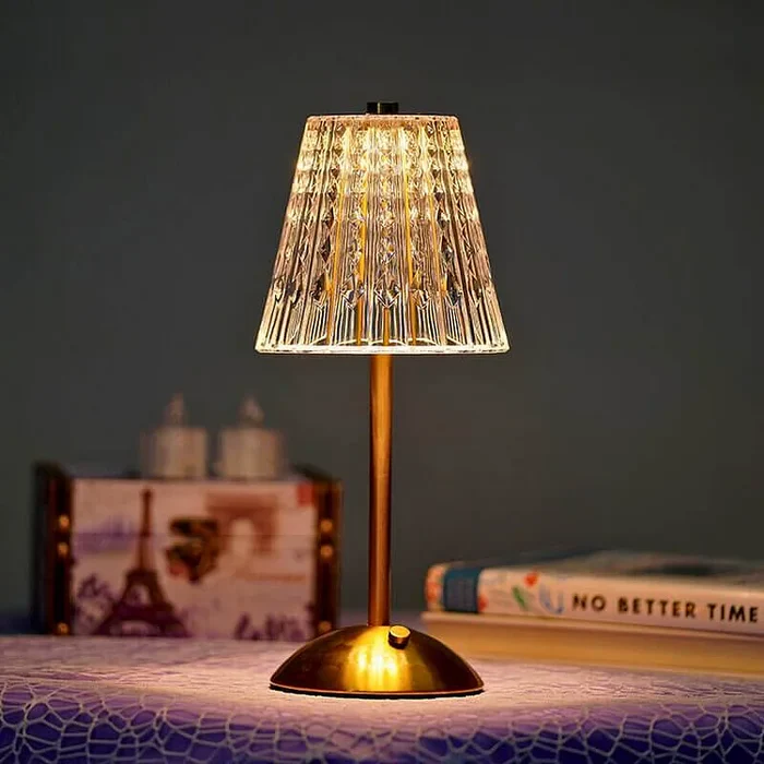 Moderne Crystal Metal Bordlampe