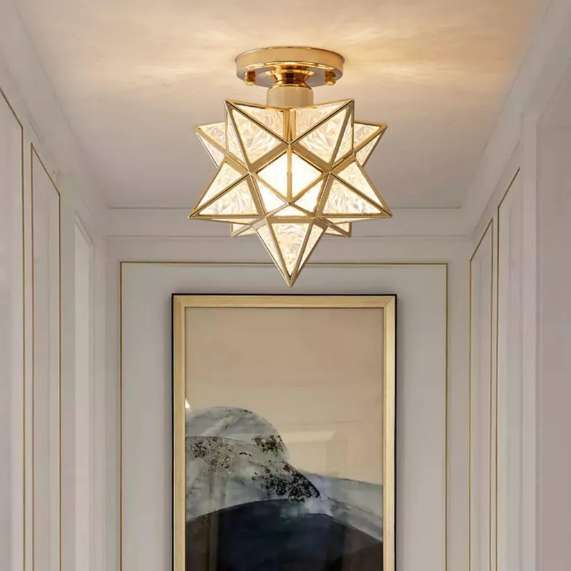 Glarefusion Vintage Star Shape Ceiling Light