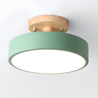 Glarefusion Round  Semi Flush Wooden Ceiling Light