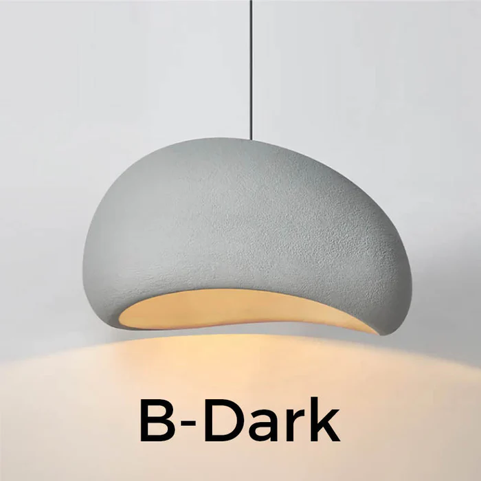 Lampe à suspension en forme de nid d'oiseau de style japonais Wabi-Sabi