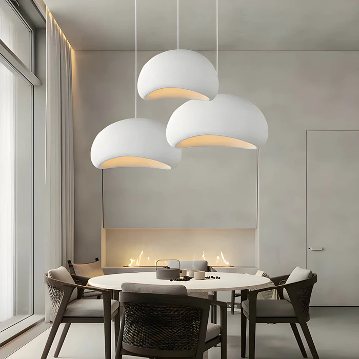 Lampe à suspension en forme de nid d'oiseau de style japonais Wabi-Sabi