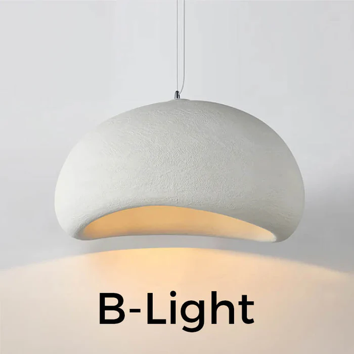 Lampe à suspension en forme de nid d'oiseau de style japonais Wabi-Sabi