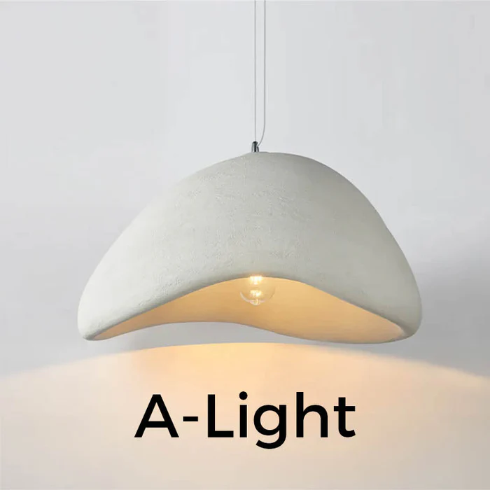 Lampe à suspension en forme de nid d'oiseau de style japonais Wabi-Sabi