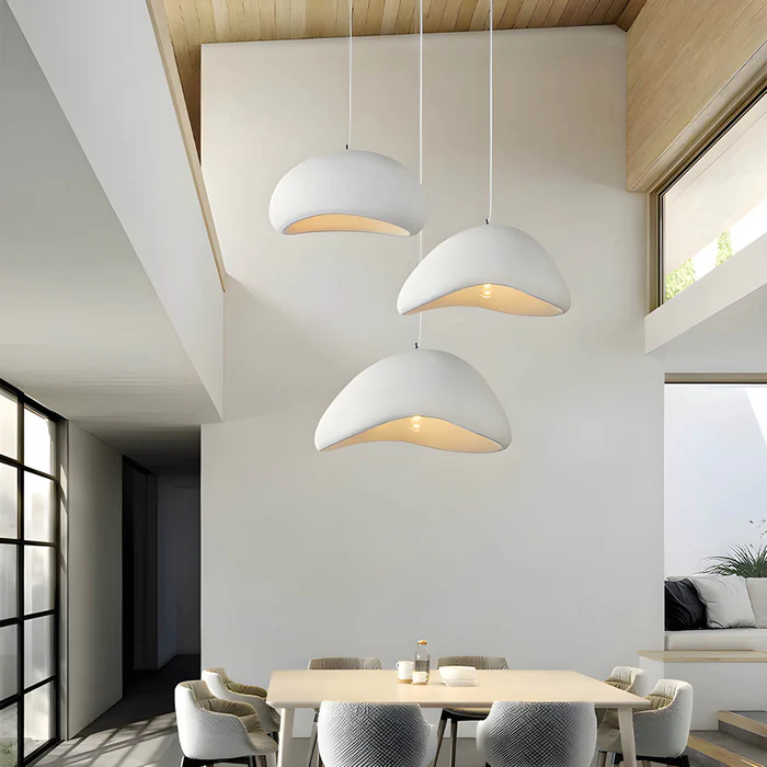 Lampe à suspension en forme de nid d'oiseau de style japonais Wabi-Sabi