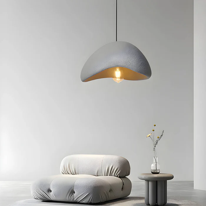 Lampe à suspension en forme de nid d'oiseau de style japonais Wabi-Sabi