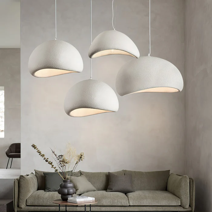 Lampe à suspension en forme de nid d'oiseau de style japonais Wabi-Sabi