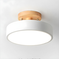 Glarefusion Round  Semi Flush Wooden Ceiling Light