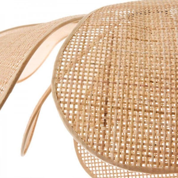 Lampada a sospensione in rattan floreale retrò
