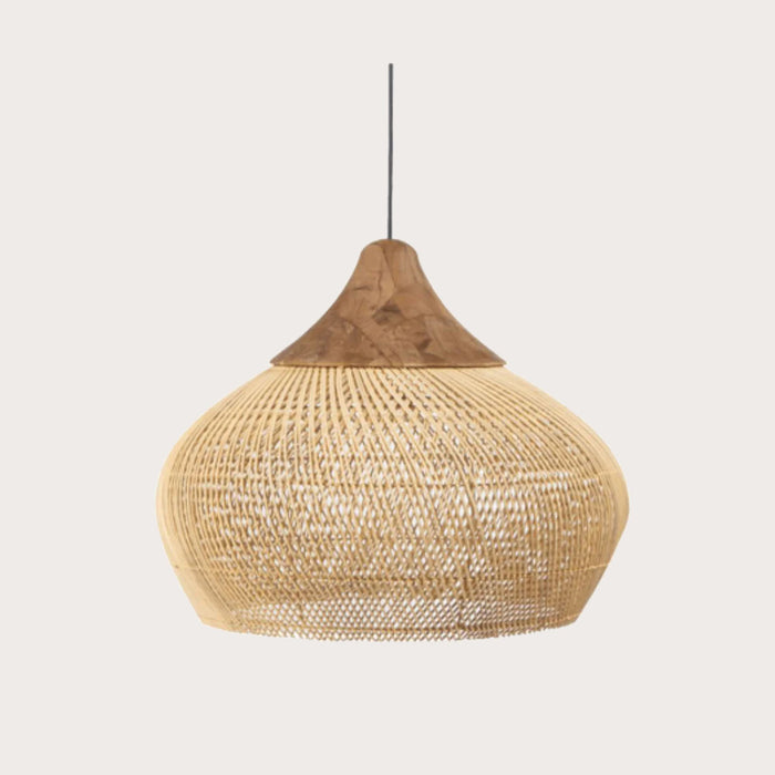 Glarefusion Vintage Rattan Woven Chandelier