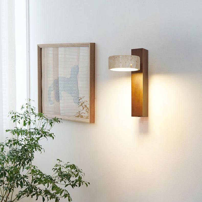 Off-White Travertine Wall Lamp