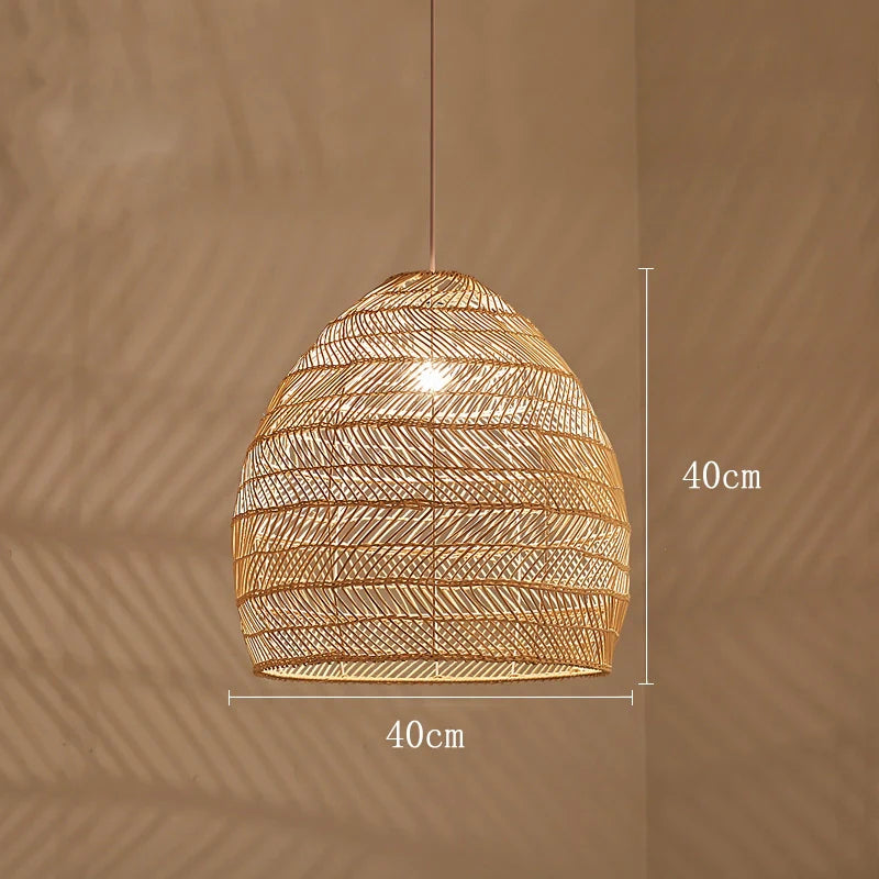 Lampada a sospensione moderna in rattan