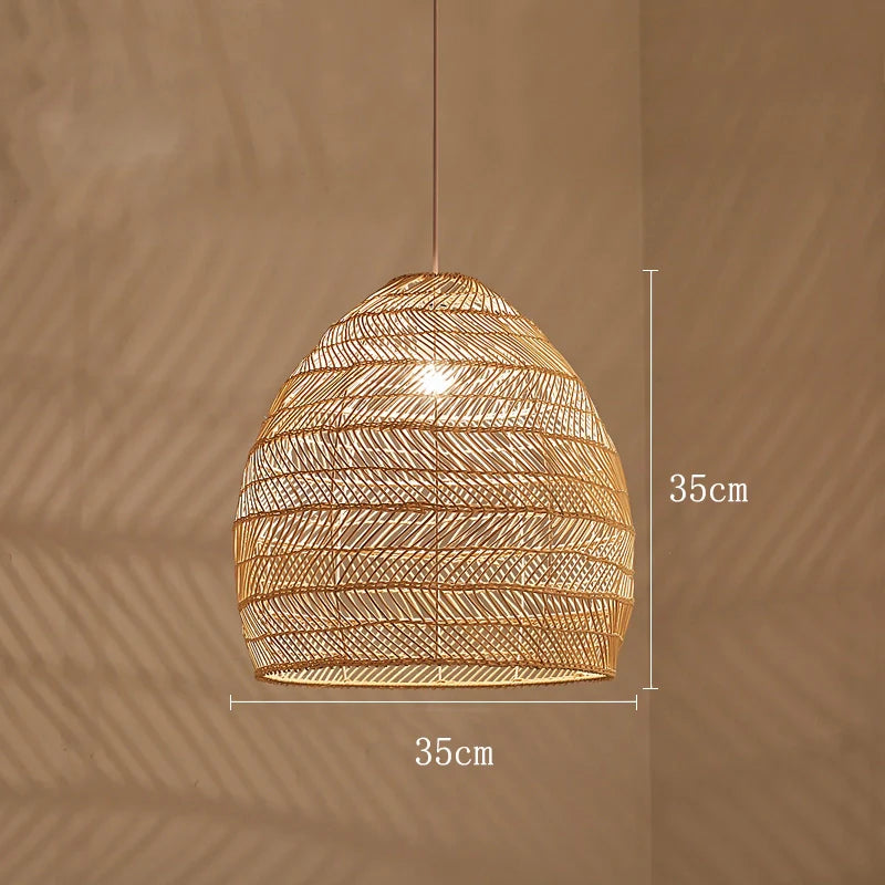 Lampada a sospensione moderna in rattan