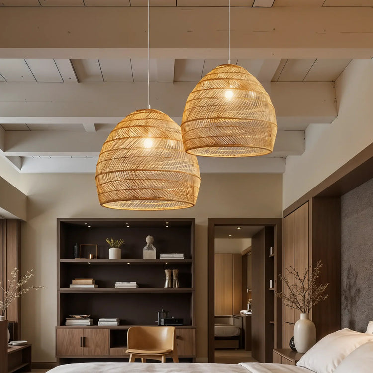 Modern Rattan Hanging Pendant Light