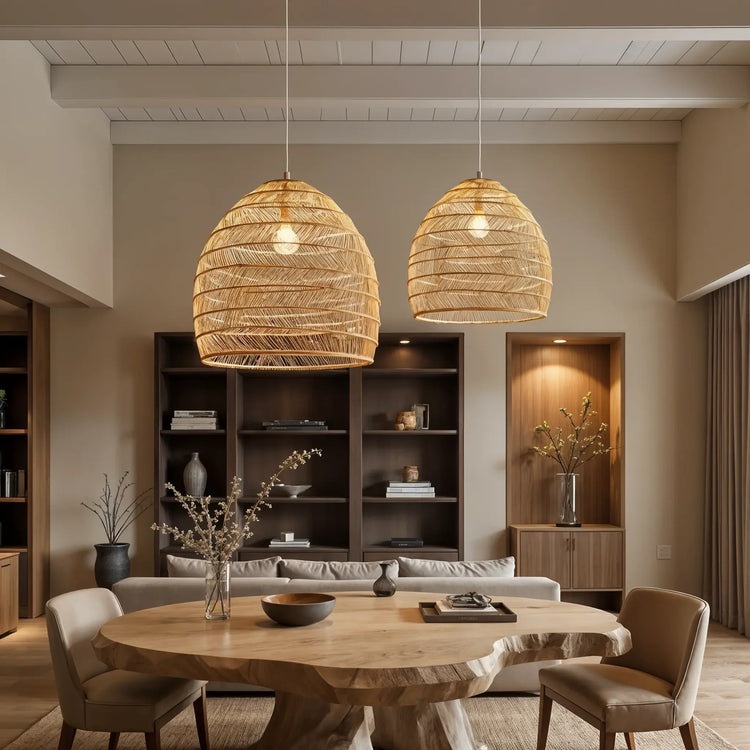 Modern Rattan Hanging Pendant Light