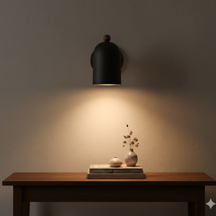 Retro rund metal væglampe