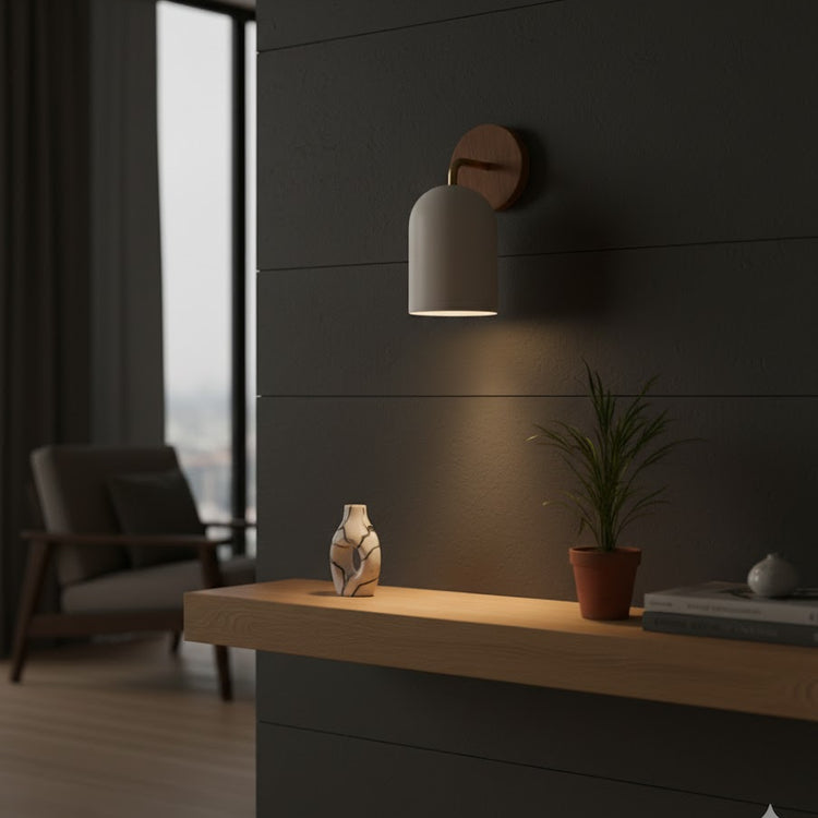 Retro rund metal væglampe