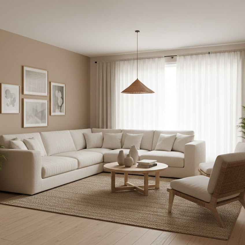 Boho Woven Scalloped Pendel Light